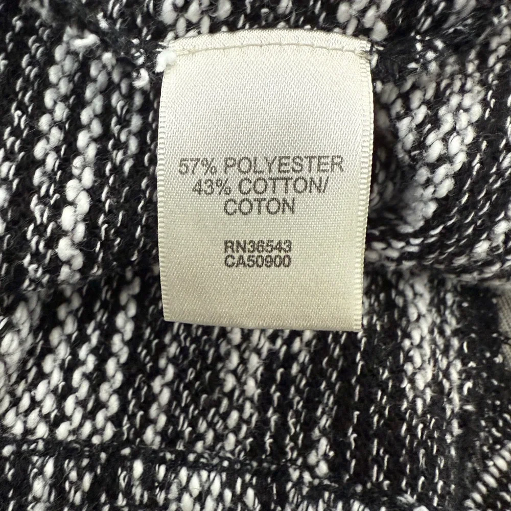 Van Heusen Womens Black‎ White Marled Knit Open Front Cardigan Sweater Size S/P